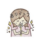 手描き彼女ちゃん（個別スタンプ：5）