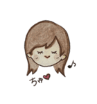 手描き彼女ちゃん（個別スタンプ：9）