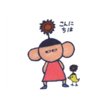 黒帽子さんと鳥と猫（個別スタンプ：5）