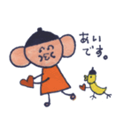 黒帽子さんと鳥と猫（個別スタンプ：21）