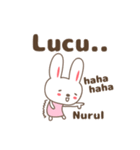 Cute rabbit stickers name, Nurul（個別スタンプ：18）