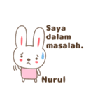 Cute rabbit stickers name, Nurul（個別スタンプ：25）