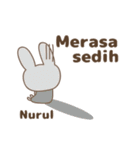 Cute rabbit stickers name, Nurul（個別スタンプ：35）