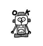 モノクロなロボット（個別スタンプ：1）