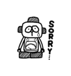 モノクロなロボット（個別スタンプ：2）