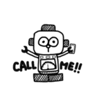 モノクロなロボット（個別スタンプ：3）