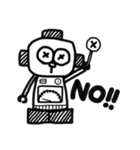 モノクロなロボット（個別スタンプ：5）