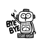 モノクロなロボット（個別スタンプ：7）
