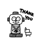 モノクロなロボット（個別スタンプ：8）