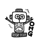 モノクロなロボット（個別スタンプ：10）