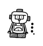 モノクロなロボット（個別スタンプ：12）