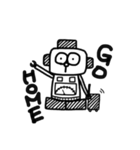 モノクロなロボット（個別スタンプ：15）