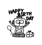 モノクロなロボット（個別スタンプ：24）