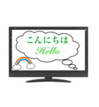 テレビ画面 日常会話＋英語（個別スタンプ：5）