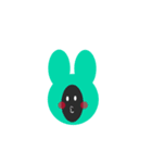 うさぎさんの被り物をしたナゾ生物（個別スタンプ：3）
