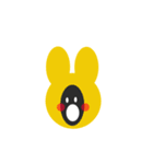 うさぎさんの被り物をしたナゾ生物（個別スタンプ：4）