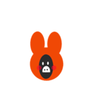 うさぎさんの被り物をしたナゾ生物（個別スタンプ：6）