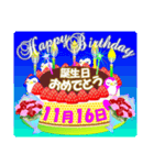 11月の誕生日ケーキスタンプ【全日分】v2（個別スタンプ：16）