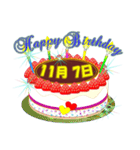 11月の誕生日ケーキスタンプ【全日分】v4（個別スタンプ：7）