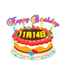 11月の誕生日ケーキスタンプ【全日分】v4（個別スタンプ：14）