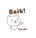 Cute bear stickers name, Farah（個別スタンプ：2）