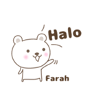 Cute bear stickers name, Farah（個別スタンプ：5）