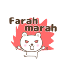 Cute bear stickers name, Farah（個別スタンプ：10）