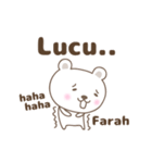 Cute bear stickers name, Farah（個別スタンプ：18）