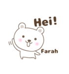 Cute bear stickers name, Farah（個別スタンプ：24）