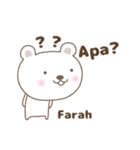 Cute bear stickers name, Farah（個別スタンプ：32）