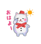 雪だるまネコさん 2019（個別スタンプ：1）