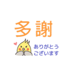 オカメインコ-デカ文字（台湾・中国語）（個別スタンプ：8）