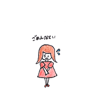 ていねいな敬語を使う女の子（個別スタンプ：3）