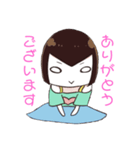 V字前髪の女の子（個別スタンプ：1）