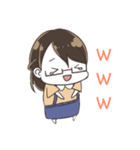 眼鏡の女子（個別スタンプ：5）