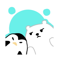 [LINEスタンプ] シロクマ君とペンギン君