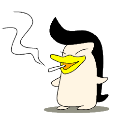 [LINEスタンプ] タバコが似合うペンギンの日常会話スタンプの画像（メイン）