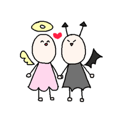 [LINEスタンプ] 天使と悪魔の2人組