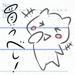 [LINEスタンプ] (カメレオン)JKが描きそうなネコ型スタンプの画像（メイン）