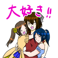 [LINEスタンプ] 花とお菓子の三姉妹