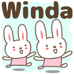 [LINEスタンプ] Cute rabbit stickers name, Windaの画像（メイン）