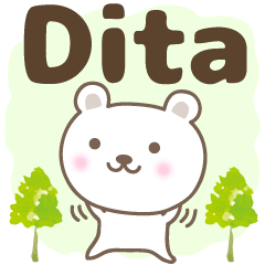 Cute bear stickers name, Dita