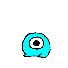 [LINEスタンプ] 水色目玉のメンちゃん
