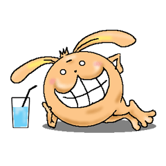 [LINEスタンプ] ビッグな白い歯うさぎ族