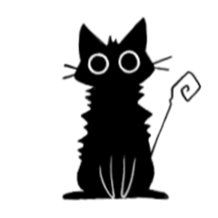 [LINEスタンプ] まんまる黒猫