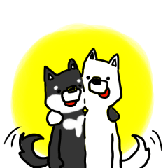 [LINEスタンプ] 柴犬 白と黒