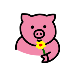 [LINEスタンプ] ピンク 幸せな豚さんの画像（メイン）