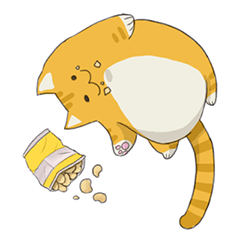 [LINEスタンプ] ぼってり猫