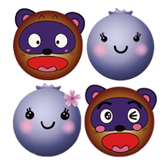 [LINEスタンプ] ポンタ＆ベリーちゃん