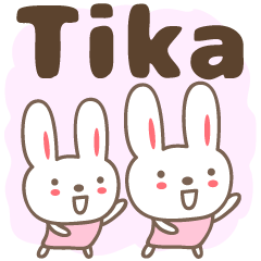 [LINEスタンプ] Cute rabbit stickers name, Tikaの画像（メイン）